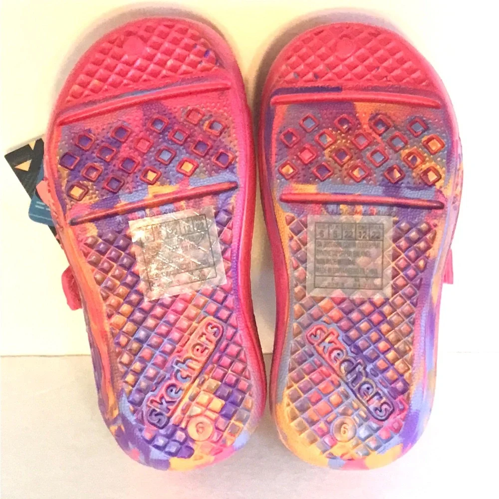 Skechers Kids Cali Shoe Pink Swirl Perforated Foamies Water Friendly Size-6 NEW